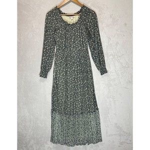 Knox Rose Maxi Peasant Boho Floral Dress Pockets Cottagecore Smocked Womens XS